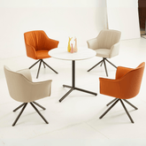 Emma Leather Dining Room Office Swivel Side Armchair - Gavisco Office Furniture